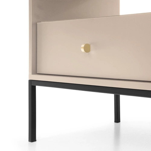 Szafka nocna beżowa 54 cm z szufladą na wysokich nogach Evora Intesi styl nowoczesny