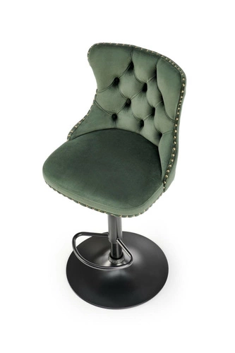 Hoker Charlotte Velvet zielony obrotowy z regulacją wysokości do kuchni nowoczesny glamour