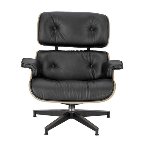 Fotel wypoczynkowy VIP Lounge Chair skórzany czarny obrotowy do salonu nowoczesny D2.DESIGN