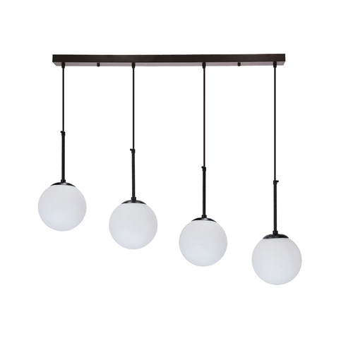 Lampa wisząca Pompei lampy wiszące czarny 4x40W E27 klosz biały