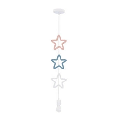 Lampa wisząca Single sss 1x20W E27 iq kids biały+niebieski+różowy