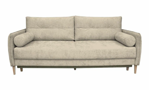 Sofa rozkładana Lika 3 osobowa z funkcją spania do salonu beżowa z pojemnikiem