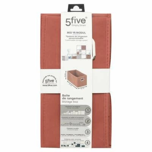 5five simply smart pudełko materiałowe do regału 15x31 cm czerwone składane z uchwytem