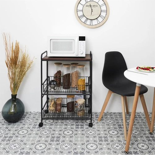 Dolie metalowy wózek barowy na kółkach z półkami, nowoczesny stolik mobilny do salonu