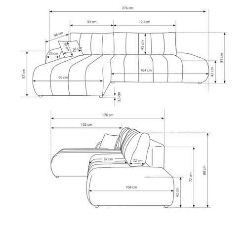 Narożnik z funkcją spania Hobro lewy brązowy nowoczesny do salonu z pojemnikiem