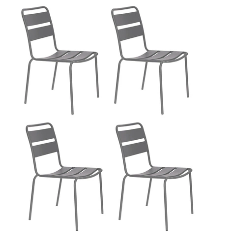 Zestaw 4 krzeseł Barco szare
