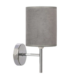 Kinkiet Yan lampa chromowy 1x40W E14 abażur grafitowy