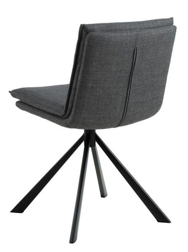 Krzesło do jadalni Flynn Actona tapicerowane szare ciemne obrotowe nowoczesne loftowe