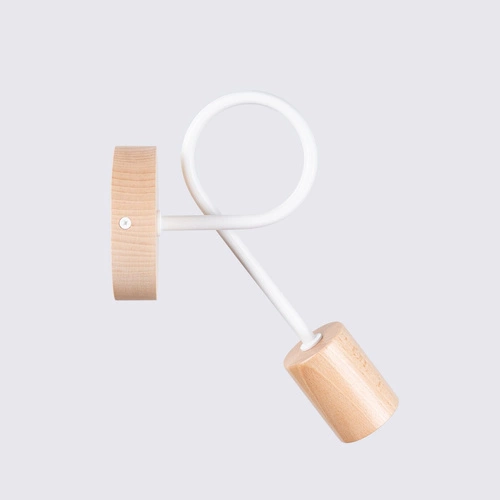 Kinkiet ścienny biały drewniany nowoczesny do salonu i sypialni EMBER Sollux Lighting