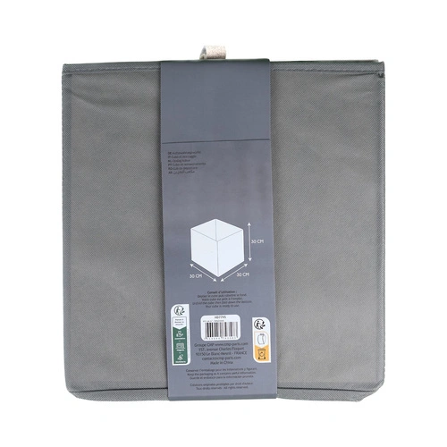 Pudełko materiałowe Emilia szary melanż 30x30 do regału i garderoby