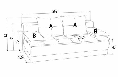 Sofa rozkładana Mikkeli beżowa z funkcją spania do salonu styl skandynawski 2-osobowa