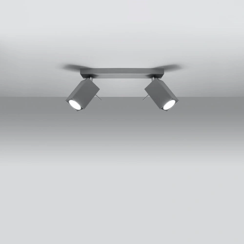 Plafon sufitowy MERIDA 2 szary nowoczesny metalowy do salonu kuchni jadalni Sollux