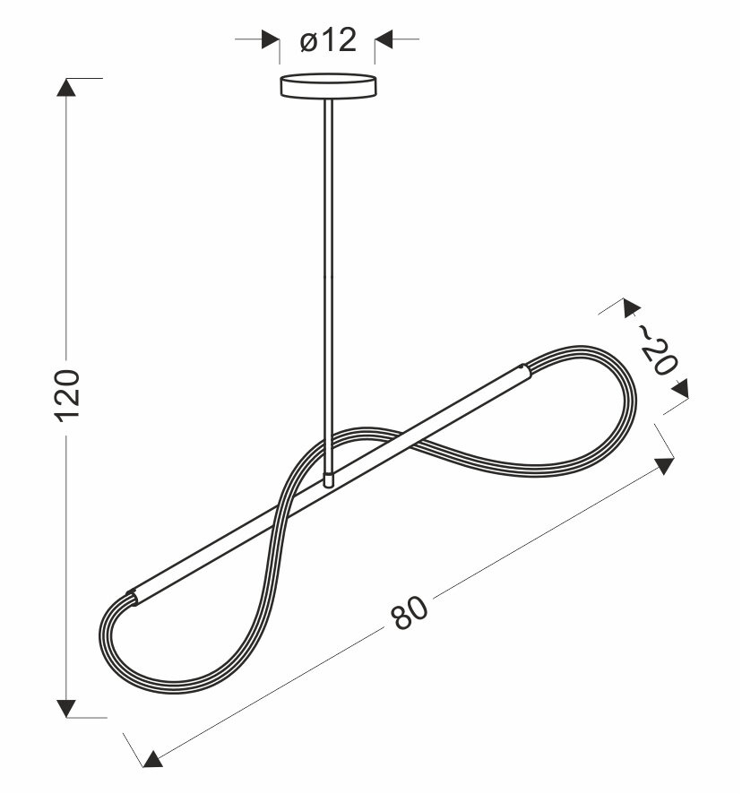 Lampa wisząca SUPREME złota LED 80 cm nowoczesna lampa do salonu i nad stół