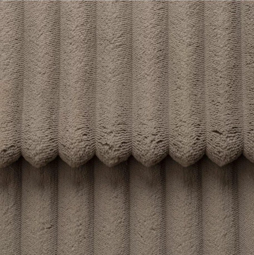 Narożnik z funkcją spania Domle prawy sztruksowy brązowy nowoczesny do salonu Intesi