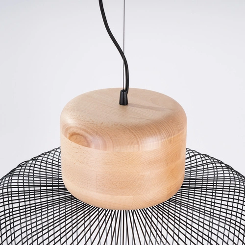 Lampa sufitowa GABBIA 55 czarna industrialna nad stół do salonu i jadalni