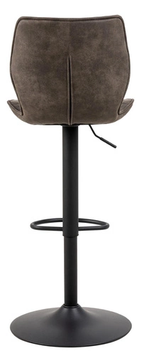 Hoker tapicerowany Naomi Actona antracytowy z oparciem, regulowany, obrotowy do kuchni