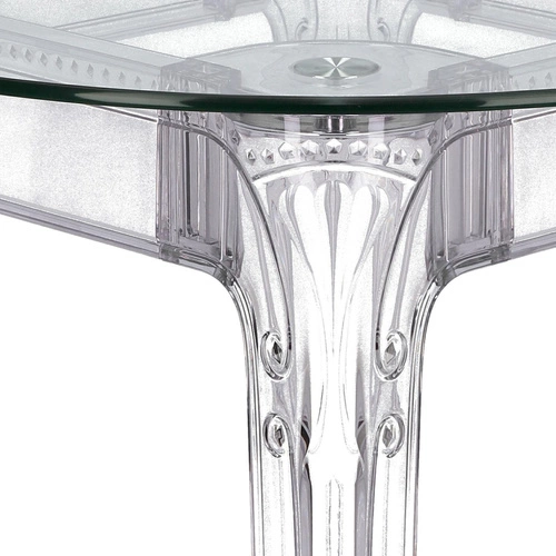 Stół okrągły szklany Ghost 80 cm transparentny glamour do jadalni i salonu Intesi