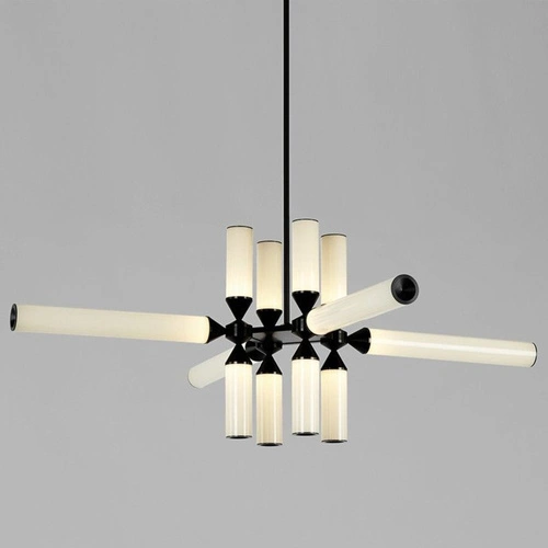 Lampa sufitowa LED QUADRO-12 czarna nowoczesna regulowana do salonu lub jadalni