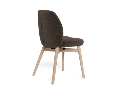 Krzesło Joy tapicerowane do jadalni brązowe dąb bielony Actona