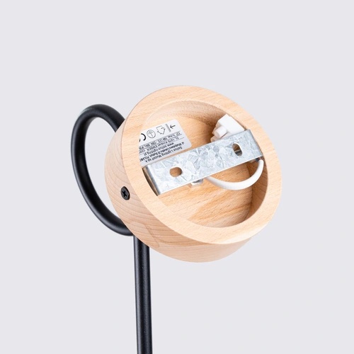 Kinkiet ścienny EMBER czarny drewniany nowoczesny do salonu i sypialni SOLLUX LIGHTING