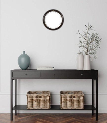 Plafon sufitowy okrągły 30 cm wenge szklany drewniany do salonu i sypialni CANDELLUX