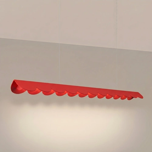 Lampa wisząca BISCUIT LED czerwona regulowana nad wyspę 131 cm