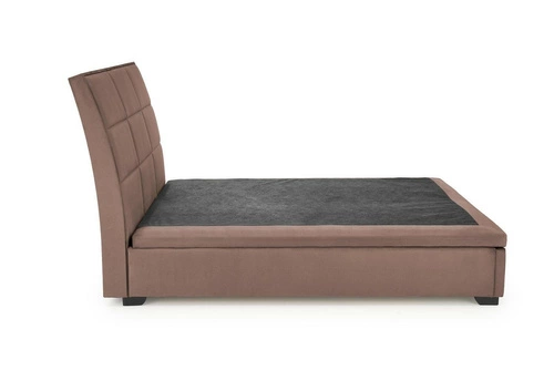 Intesi łóżko kontynentalne 160x200 beżowe welurowe z pojemnikiem do sypialni