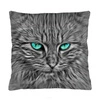 Poduszka dekoracyjna Mouton z nadrukiem kota welurowa antyalergiczna do salonu szara