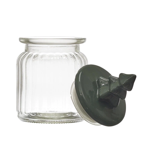 Słoik z pokrywką w kształcie choinki zielony