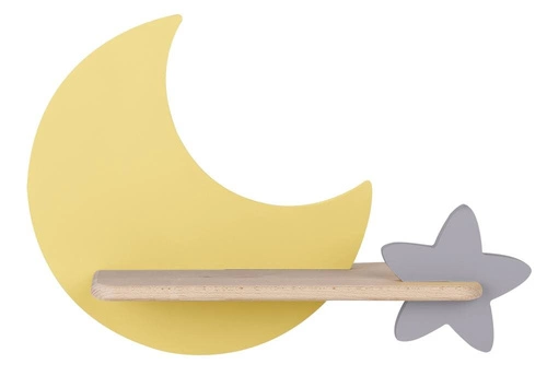 Kinkiet ścienny Moon LED 5W złoty klasyczny do pokoju dziecięcego drewniany CANDELLUX