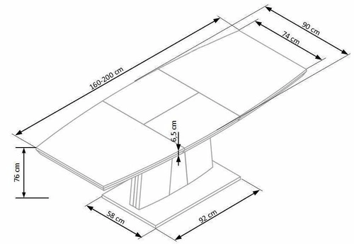 Stół rozkładany do jadalni Lessie dąb sonoma nowoczesny skandynawski 160 cm Intesi