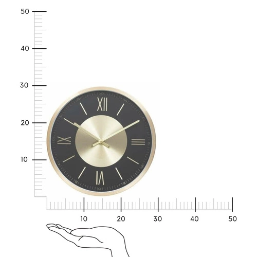 Zegar ścienny glamour Ariana 30 cm złoty czarny nowoczesny do salonu lub sypialni