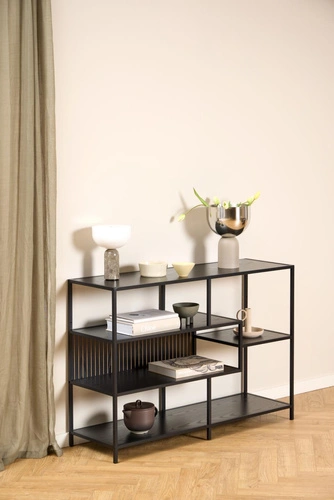 Regał metalowy loftowy Seaford V Actona na książki 114 cm czarny