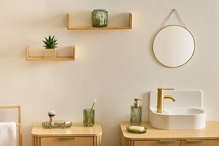 Mydelniczka szklana Florea zielona do łazienki okrągła nowoczesna 5five simply smart