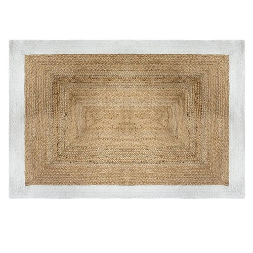 Dywan boho Maguire 170x120 naturalny/biały z juty i bawełny do salonu łatwy w czyszczeniu Atmosphera