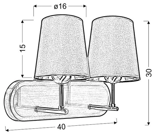 Kinkiet ścienny Milonga podwójny czarny patyna nowoczesny glamour do salonu i sypialni