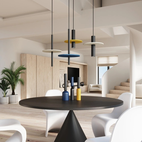 Lampa wisząca FELTRO nowoczesna czarna żółta do salonu kuchni nad stół 30 cm