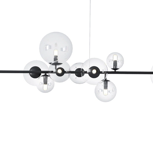 Lampa wisząca kula Orion Long czarna 120cm LED do salonu i nad wyspę kuchenną