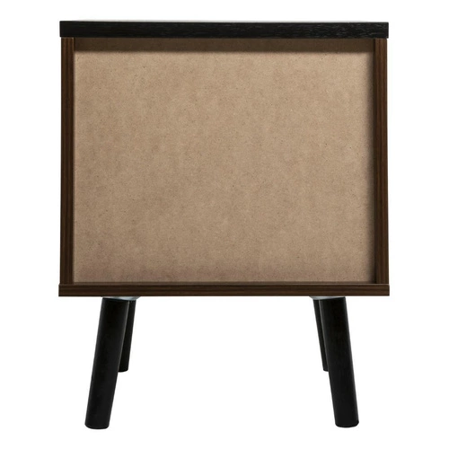 Szafka nocna Asmar 40 cm brązowa z frezowanym frontem, Atmosphera, rustykalna elegancja do sypialni