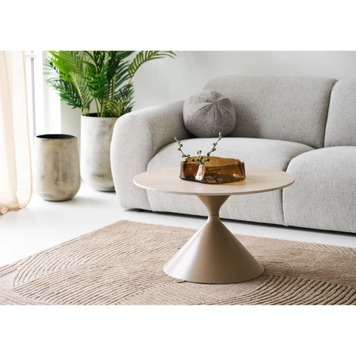 Annecy stolik kawowy okrągły nowoczesny ceramiczny trawertyn 70 cm