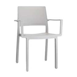Krzesło ogrodowe z podłokietnikami Kate SCAB Design szare, sztaplowane, łatwe czyszczenie