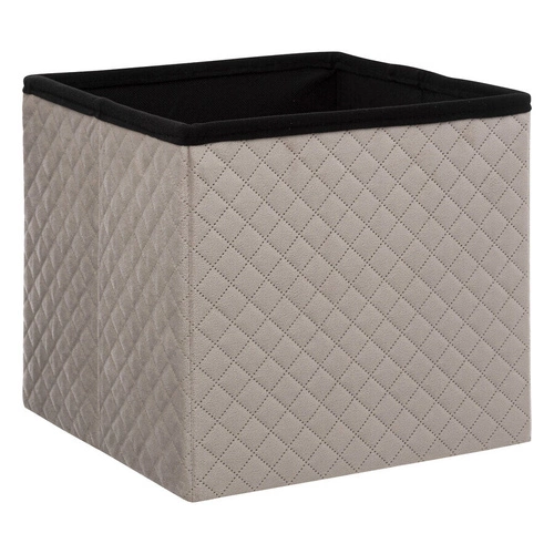 Pufa welurowa ze schowkiem Kali 31x31 cm beżowa do salonu i przedpokoju nowoczesna