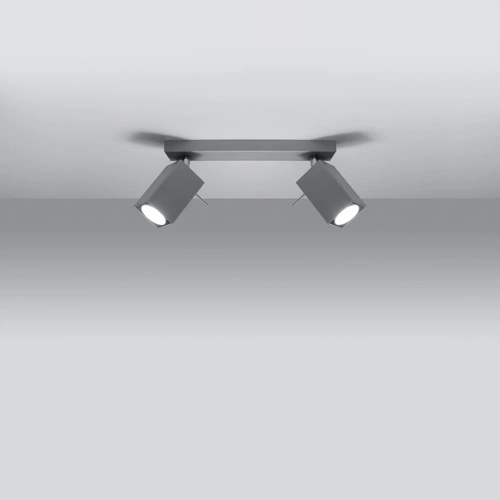 Plafon sufitowy MERIDA 2 szary nowoczesny metalowy do salonu kuchni jadalni Sollux