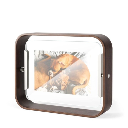 Ramka na zdjęcia 13x18 Bellwood Umbra stojąca drewniana obrotowa orzech skandynawska