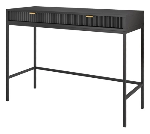 Toaletka Delicious czarna ryflowana z szufladami nowoczesna do sypialni 104 cm Intesi