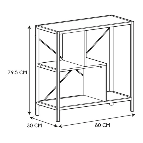 Regał na książki Rack S biały nowoczesny loftowy 80 cm metalowy do salonu i biura Intesi