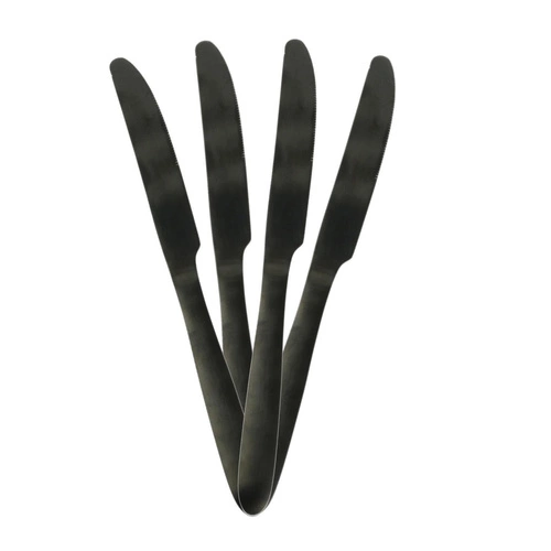 Zestaw sztućców czarnych Charbon Intesi nowoczesny 16 elementów stal nierdzewna do zmywarki