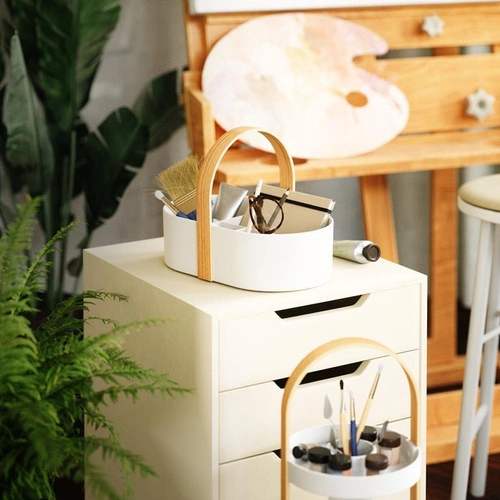 Koszyk Bellwood biały/naturalny