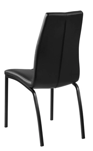 Krzesło tapicerowane ekoskóra Asama Actona czarne do jadalni nowoczesne na metalowych nogach