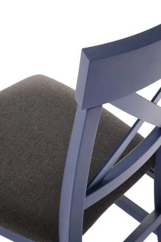 Krzesło do jadalni Tutti granatowe drewniane nowoczesne tapicerowane Intesi